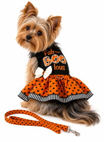 Halloween Fab-BOO-lous Harness Dress with Matching Leash for Small and Medium Dogs (Product Size: XS) Halloween Fab-BOO-lous Harness Dress with Matching Leash for Small and Medium Dogs (Product Size: XS)